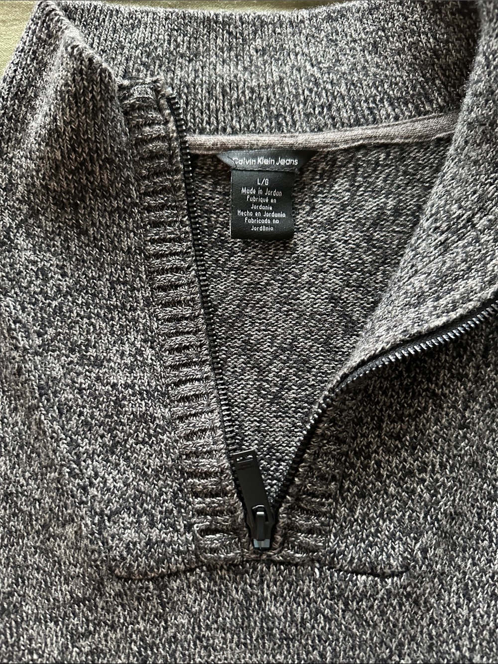 Calvin Klein Jeans Men's Marled Gray Quarter-Zip Sweater